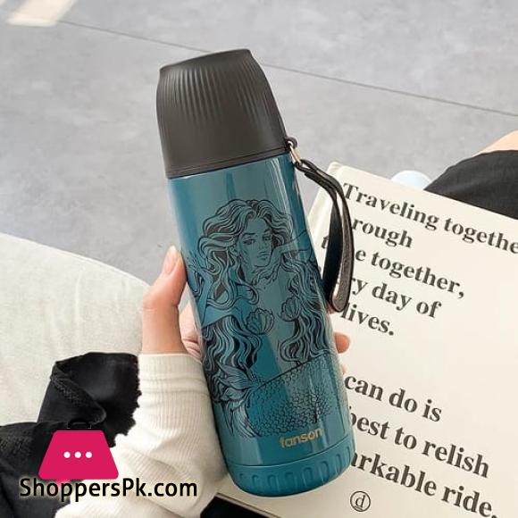 Mermaid Creative Stainless Steel Water Bottle 380ml Vacuum Flask for Hot or Cold Water BPA-free Made with Double-Wall Safe and Non-Toxic Materials