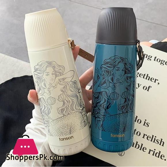 Mermaid Creative Stainless Steel Water Bottle 380ml Vacuum Flask for Hot or Cold Water BPA-free Made with Double-Wall Safe and Non-Toxic Materials