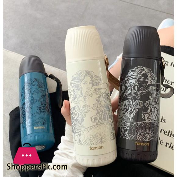 Mermaid Creative Stainless Steel Water Bottle 380ml Vacuum Flask for Hot or Cold Water BPA-free Made with Double-Wall Safe and Non-Toxic Materials
