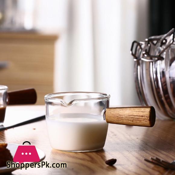 Danny Home Milk Mug Multifunctional Portable Spout with Wood Handle Coffee Cup - 110ml
