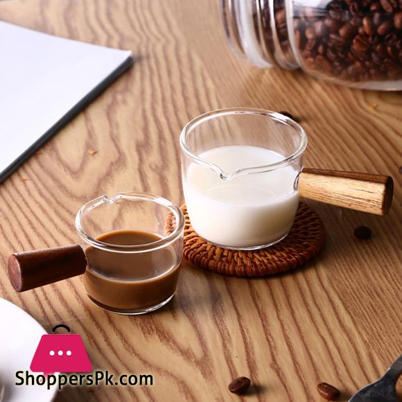 Danny Home Milk Mug Multifunctional Portable Spout with Wood Handle Coffee Cup - 110ml