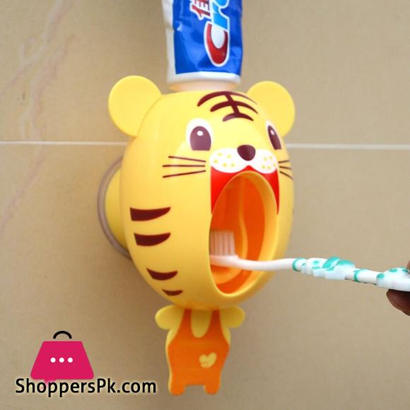 New Creative Cute Cartoon Automatic Toothpaste Dispenser Wall Mount Stand Bathroom Sets for Kids Children Tooth Brush