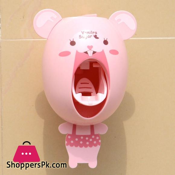 New Creative Cute Cartoon Automatic Toothpaste Dispenser Wall Mount Stand Bathroom Sets for Kids Children Tooth Brush