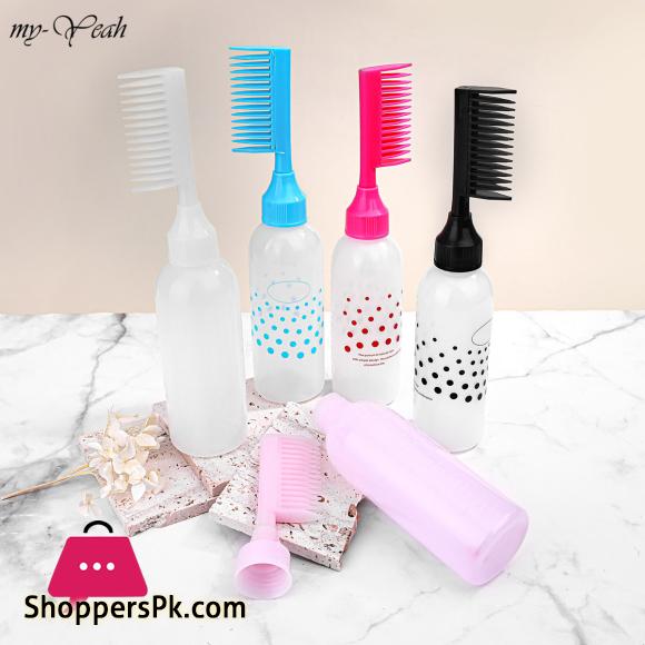 Plastic Hair Dye Refillable Bottle Empty Applicator Comb