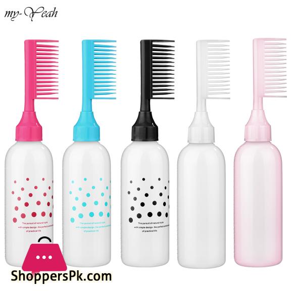 Plastic Hair Dye Refillable Bottle Empty Applicator Comb