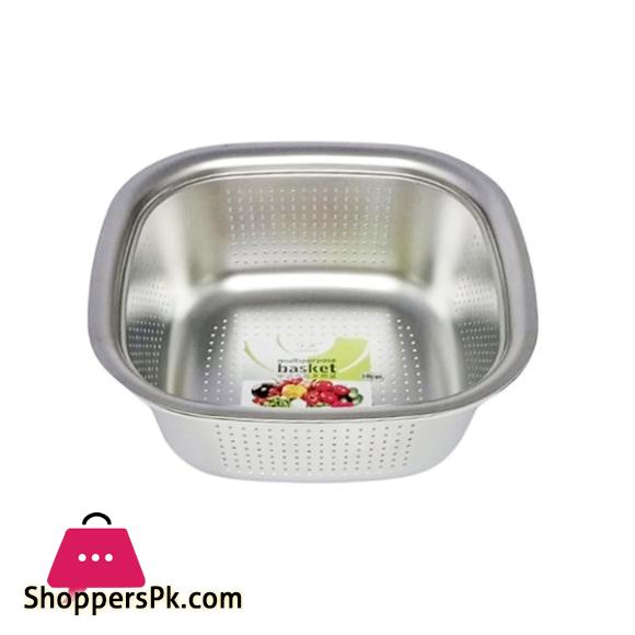 Stainless Steel Colander Unique Square Strainer Size 24CM