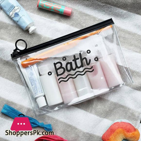 Transparent PVC Bags Waterproof Floral Cosmetic Bag Travel Makeup Organizer Women Zipper Toiletry Bag Make Up Bath Beauty Case