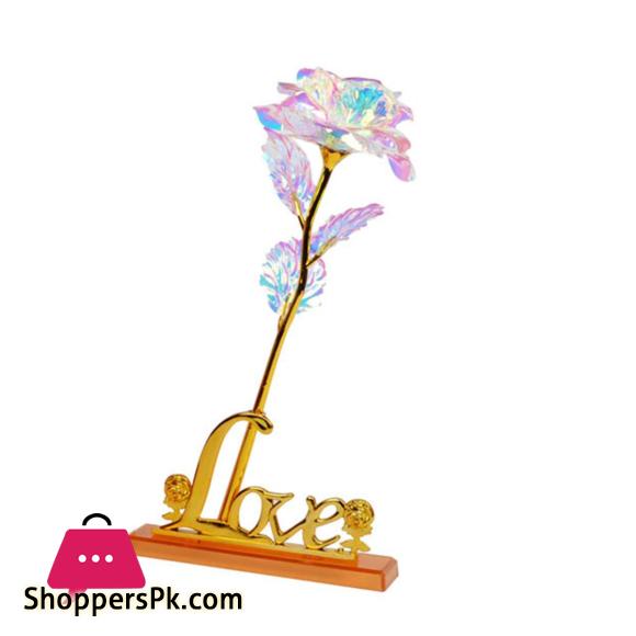 Valentines Day Artificial Flowers Rose Flower Forever 24K aurum Rose Colorful with Base with Luxury Gift Box for Women