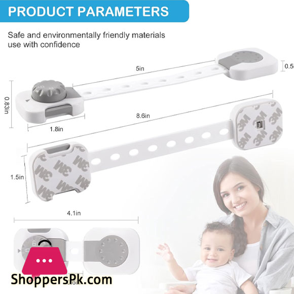 Baby Safety Lock Child Safety Locks Multi-Functional Adjustable Double Button Baby Anti-Clip Latch System For Cabinets, Drawers Fridge Closet