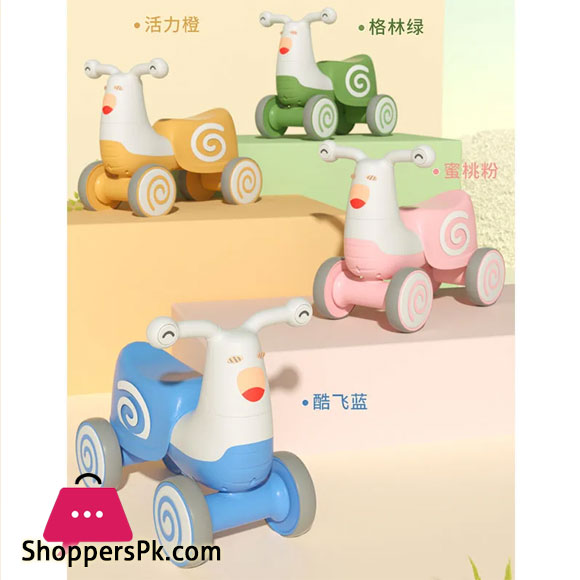 Balance Bike with Music Speaker and Light for 1-4 Years Old Kids Sliding Walker Baby Toy Car 4 Wheel Scooter Cycling for Children