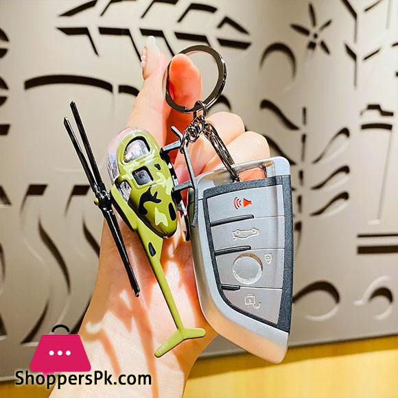 Creative Personality Alloy Helicopter Key pendant Mini Airplane Helicopter Charm Pendant Key ring Bag Car Key pendant Jewelry Kids Toy Stuff