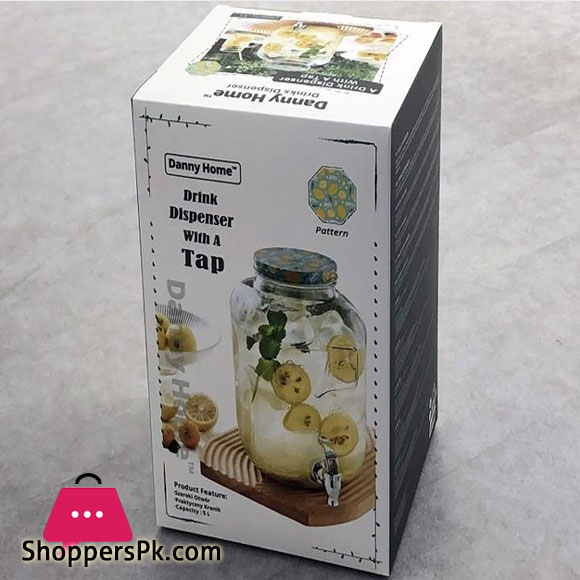 Danny Home Glass Drink Dispenser 5 Liter - WTJ03