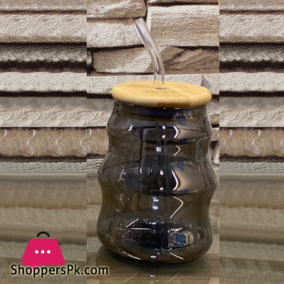 Drinking Glass Cups with Bamboo Lids and Glass Straws Reusable Glass Tumbler Cup Iced Coffee Cup Soda Glasses