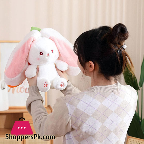 Funny Changeable Bunny Cute Pillow Plush Toys Stuffed Animal Rabbit Hiding in Carrot Strawberry Rabbit Doll Chair Cushion Gift