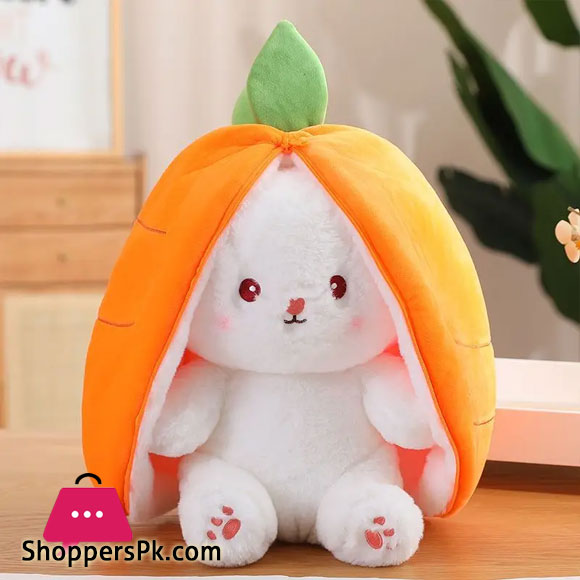 Funny Changeable Bunny Cute Pillow Plush Toys Stuffed Animal Rabbit Hiding in Carrot Strawberry Rabbit Doll Chair Cushion Gift