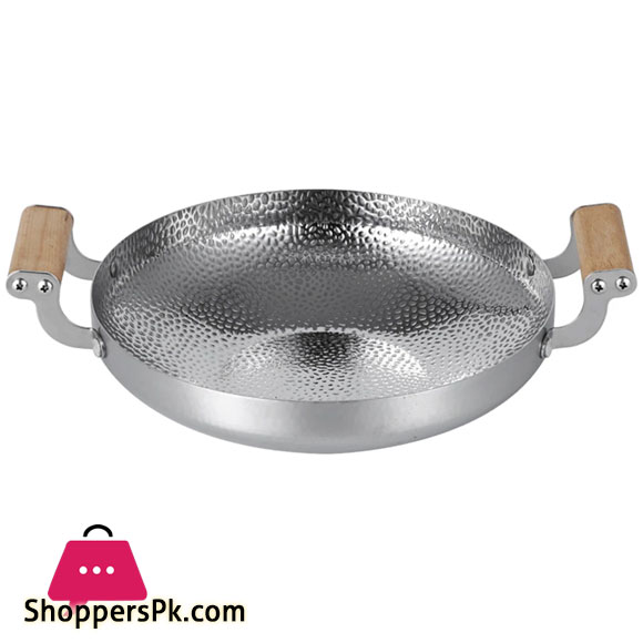 Kitchen Metal Pot Stainless Steel Double Handle Cooking Pot Household Kitchenware - 24CM