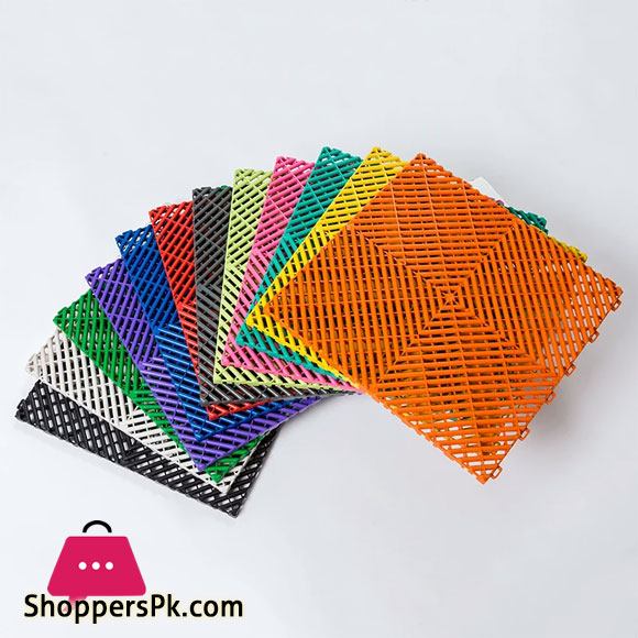 Sports Flooring Thick Plastic Interlocking For Garage Gym and Sports Place Pack of 12