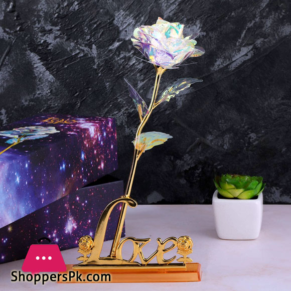 Valentines Day Artificial Flowers Rose Flower Forever 24K aurum Rose Colorful with Base with Luxury Gift Box for Women