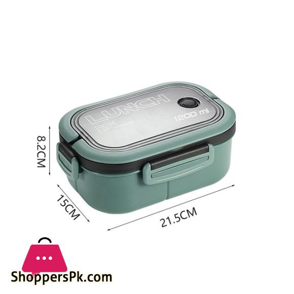 FUN LIVE Lunch Box 2 Layers Grids Student Office Worker Microwave Hermetic Bento Box Outdoor Picnic Fruit Food Container With Fork Spoon
