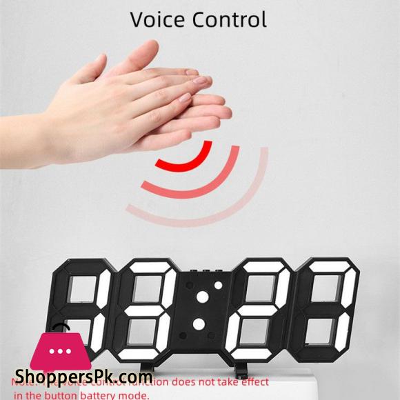 3D LED Digital Clock Luminous Fashion Multifunction Desktop Clock, Alarm Clock and Wall Clock, Brightness Adjustable, Silent Digital Clocks for Room, Office, Home Living Room