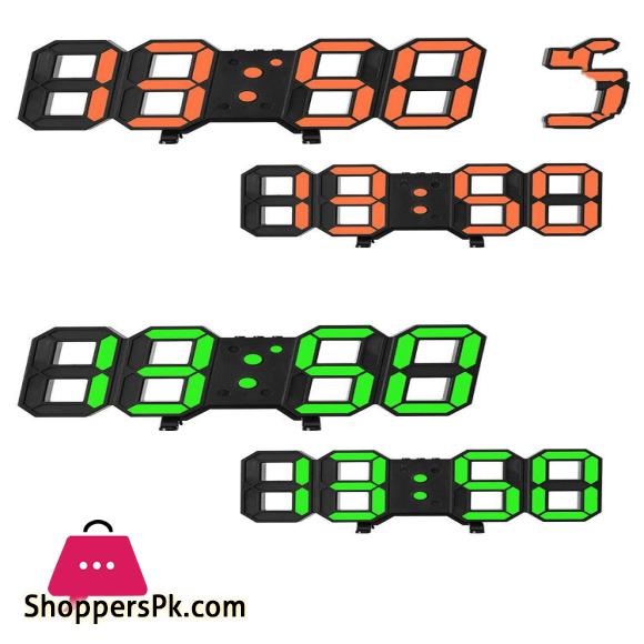 3D LED Digital Clock Luminous Fashion Multifunction Desktop Clock, Alarm Clock and Wall Clock, Brightness Adjustable, Silent Digital Clocks for Room, Office, Home Living Room