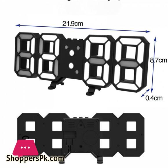 3D LED Digital Clock Luminous Fashion Multifunction Desktop Clock, Alarm Clock and Wall Clock, Brightness Adjustable, Silent Digital Clocks for Room, Office, Home Living Room
