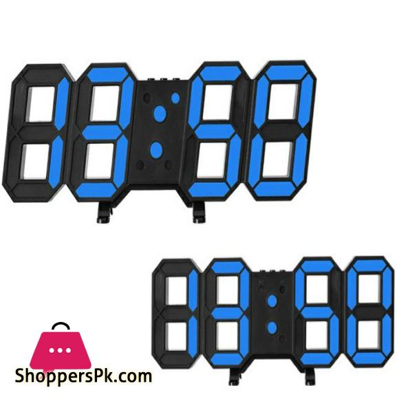 3D LED Digital Clock Luminous Fashion Multifunction Desktop Clock, Alarm Clock and Wall Clock, Brightness Adjustable, Silent Digital Clocks for Room, Office, Home Living Room