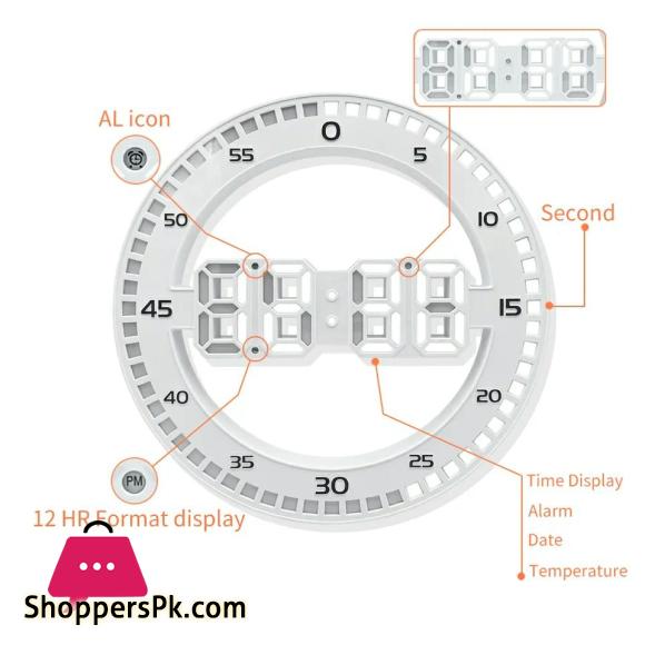 3D LED Digital Clock Luminous Fashion Multifunction Night Light