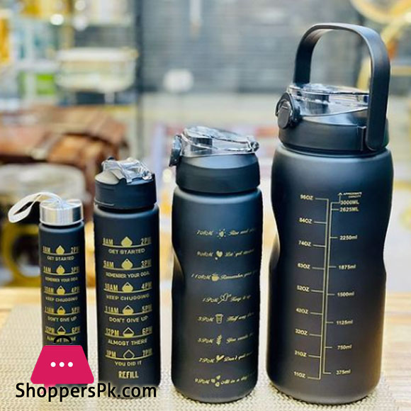 4pcs Large Capacity Water Bottles Set Gradient Color Sports Plastic Water Bottle Outdoor Sports Portable Water Bottle