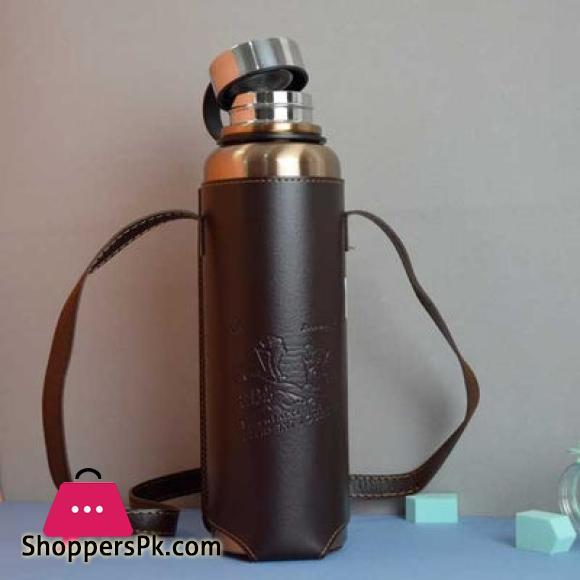 800ml SUS304 Stainless Steel Water Bottle Insulated Thermos Hot & Cold Vacuum Flask with Leather Cover