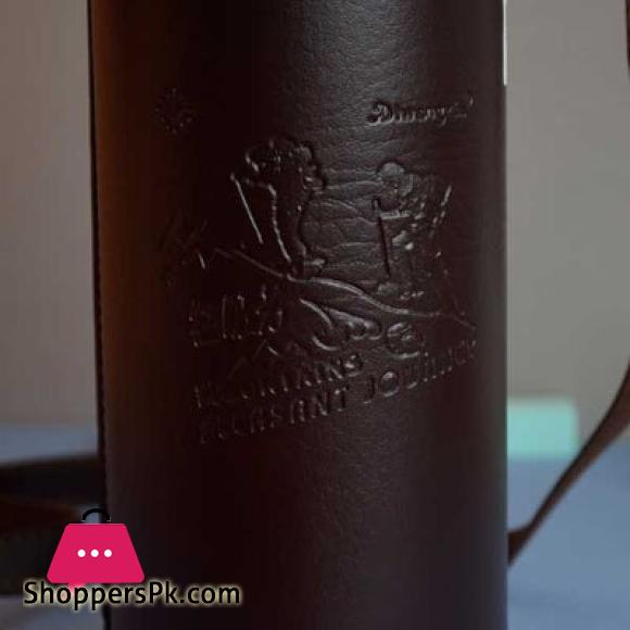 800ml SUS304 Stainless Steel Water Bottle Insulated Thermos Hot & Cold Vacuum Flask with Leather Cover