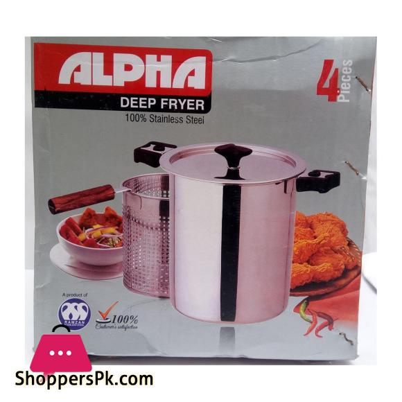 ALPHA 23cm Stainless steel deep fryer for French fries chicken fish and onion ring and much more