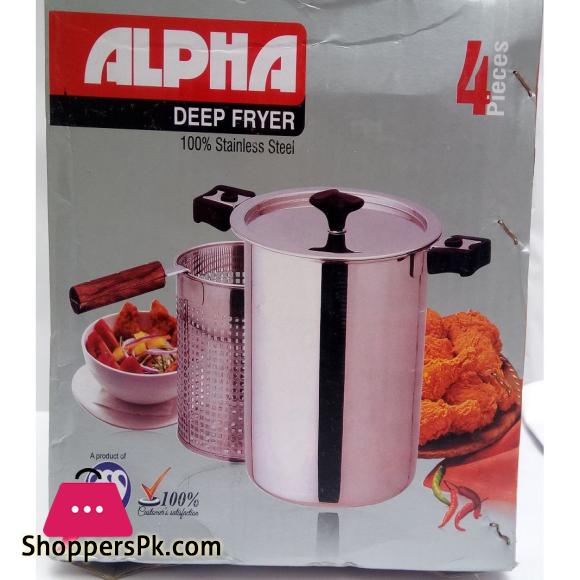 ALPHA 27cm Stainless steel deep fryer for French fries chicken fish and onion ring and much more