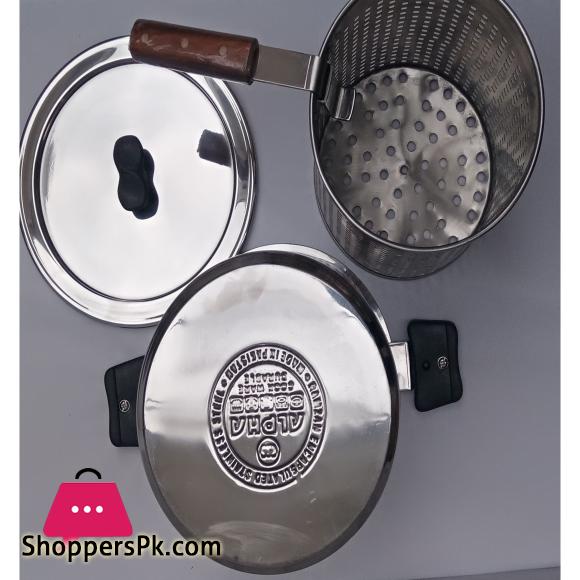 ALPHA 27cm Stainless steel deep fryer for French fries chicken fish and onion ring and much more