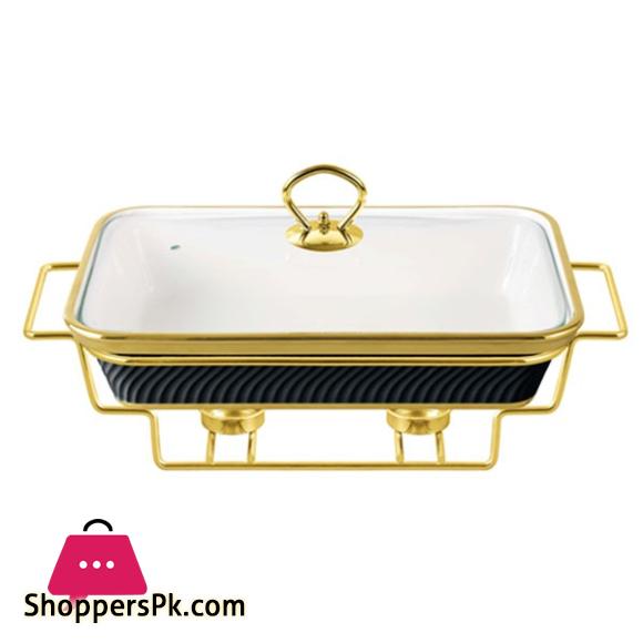 Brilliant 15 Inch Rectangular Dish With Candle Stand – BR1003
