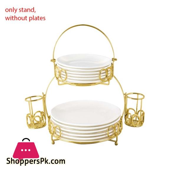 Brilliant 2 Tier Plates Stand Folk Set Holder