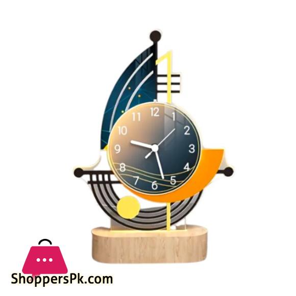 Creative Table Clock, Night Light Vintage Desk Watch, Home Decor Silent Usb Cable Living Room Office Desk Bedroom Mute Decoration Desk Clock With Lights