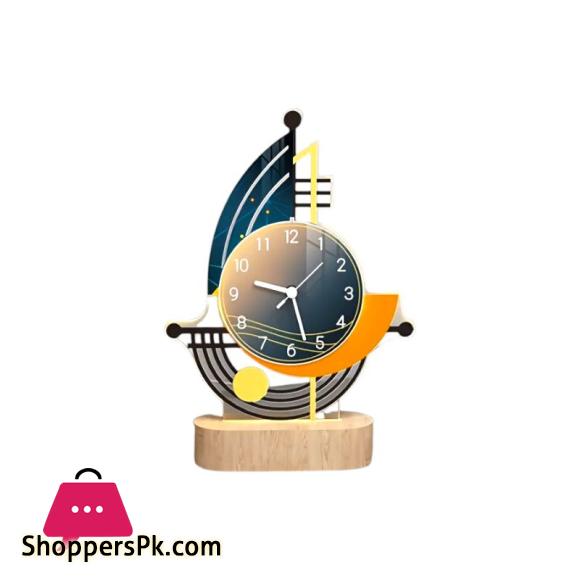 Creative Table Clock, Night Light Vintage Desk Watch, Home Decor Silent Usb Cable Living Room Office Desk Bedroom Mute Decoration Desk Clock With Lights