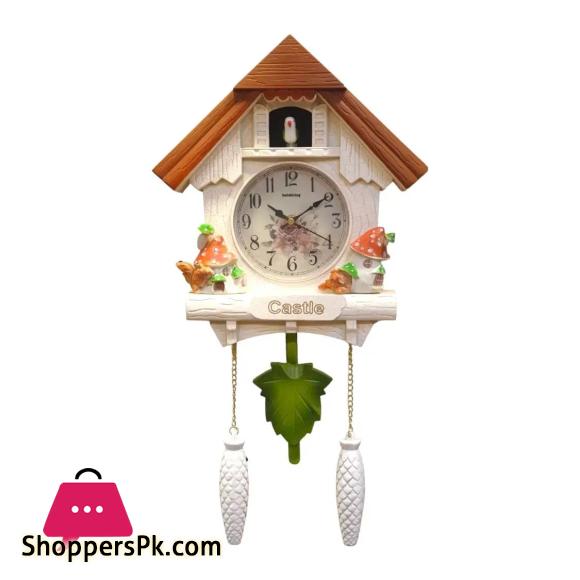 Cuckoo Clock Wall Clock Bird House Day Time Hourly Alarm Clocks Nordic Pendulum Wall Clock Decorations for Kids Room, Home, Living Room