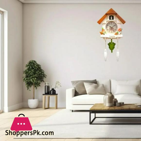 Cuckoo Clock Wall Clock Bird House Day Time Hourly Alarm Clocks Nordic Pendulum Wall Clock Decorations for Kids Room, Home, Living Room