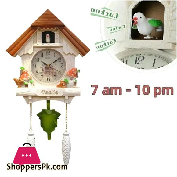 Cuckoo Clock Wall Clock Bird House Day Time Hourly Alarm Clocks Nordic Pendulum Wall Clock Decorations for Kids Room, Home, Living Room