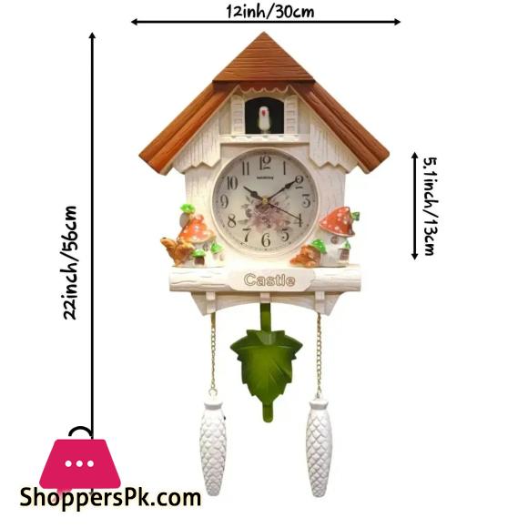 Cuckoo Clock Wall Clock Bird House Day Time Hourly Alarm Clocks Nordic Pendulum Wall Clock Decorations for Kids Room, Home, Living Room