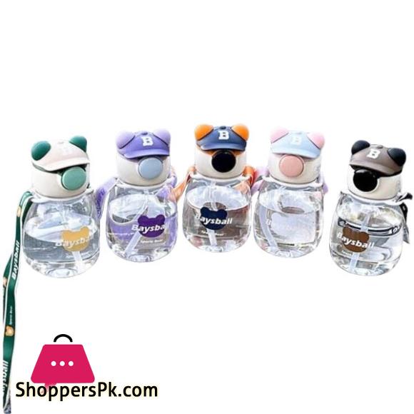 Cute Bear Water Bottle for School 650ML Transparent