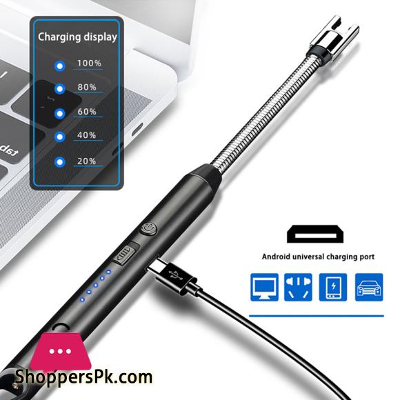 Electric Arc Lighter Rechargeable Stove Lighters Long Neck LED Battery Indicator Windproof 360 degree free rotation Specialty Kitchen Tools