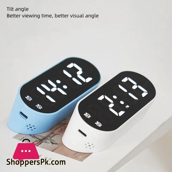 Electronic Digital Clock LED Alarm Clock Date Temperature Display Timing Countdown Stopwatch Student Snooze Clock 12/24H Candy Color