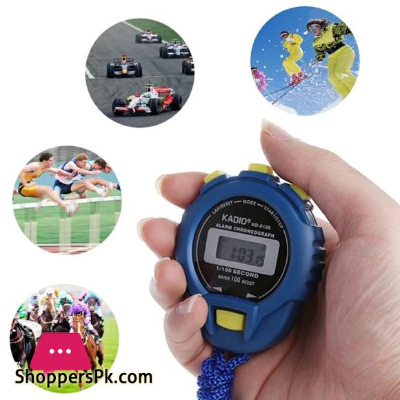 Handheld Digital LCD Sports Stopwatch Chronograph Counter Timer with Strap