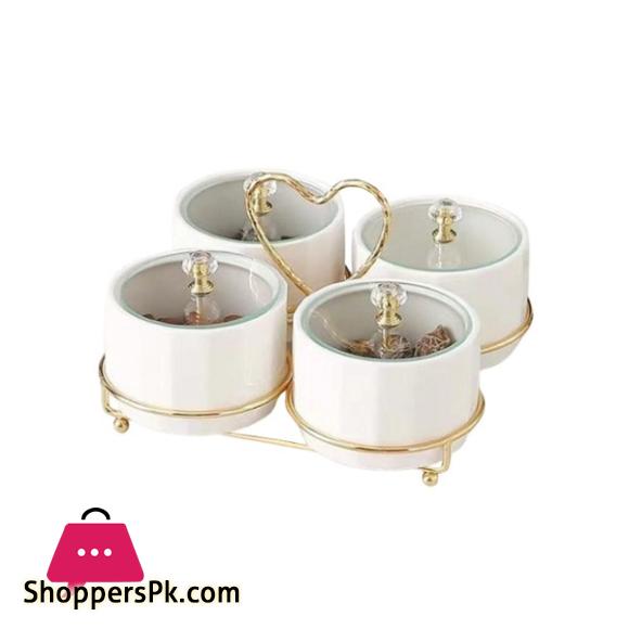 Heart Condiment 4 Part White ZQ-006