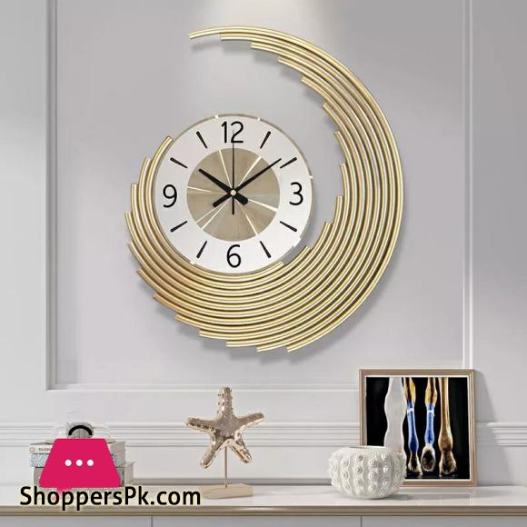 Home Decor Modern Metal Wall Clock Mural Crafts Living room Bedroom Office Hotel Wall Ornaments Decoration Size: Length 46 cm, Width 39 cm & Dial 22 cm