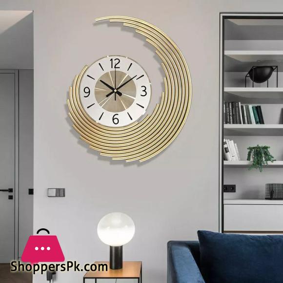 Home Decor Modern Metal Wall Clock Mural Crafts Living room Bedroom Office Hotel Wall Ornaments Decoration Size: Length 46 cm, Width 39 cm & Dial 22 cm