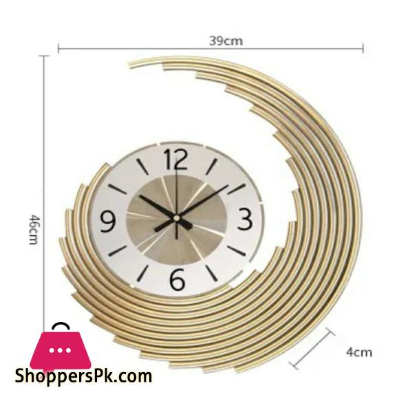 Home Decor Modern Metal Wall Clock Mural Crafts Living room Bedroom Office Hotel Wall Ornaments Decoration Size: Length 46 cm, Width 39 cm & Dial 22 cm